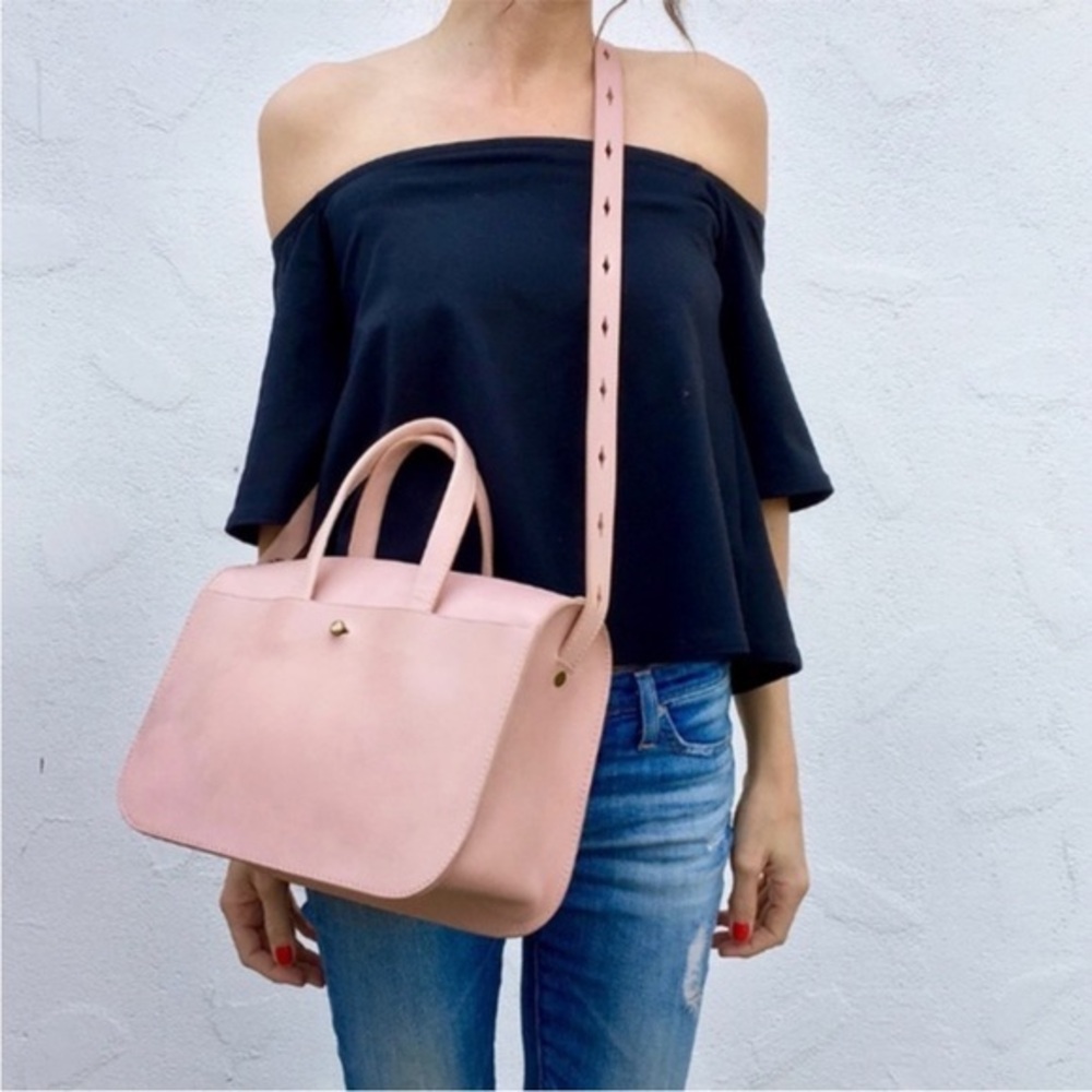 ▶️ Madewell ◀️ The Montreal Leather Satchel Bag Pink. Project bag!